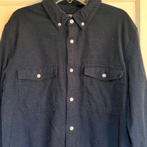 Everlane The Brushed Flannel button down shirt, size L, Heather Navy